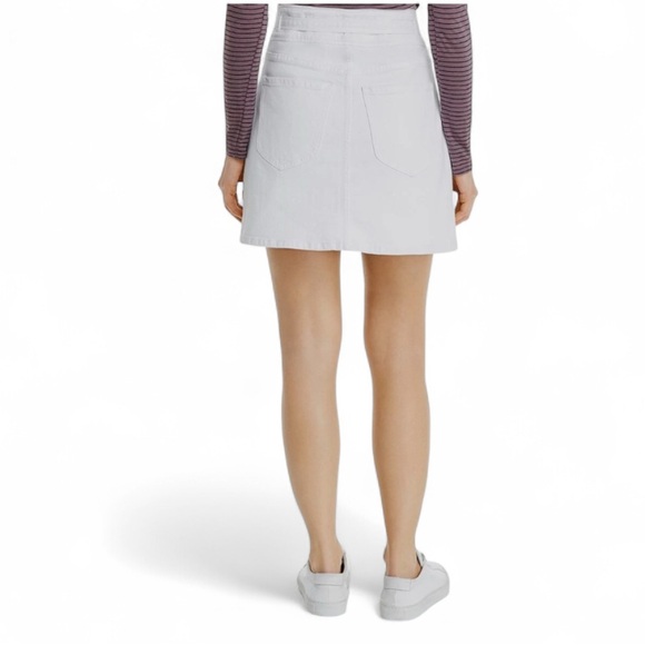 ❣️FRAME White Denim Skirt with Belted Waist Tie New Size 2 - Picture 3 of 5